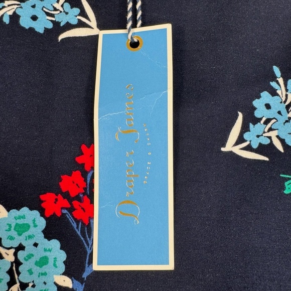 Draper James Floral Ponte Mini Dress Womens Sz S Navy Multi Color Sleeveless - Picture 9 of 11